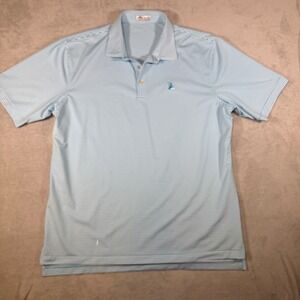 Peter Millar Summer Comfort Polo Shirt Mens XL Blue White Striped MS21EK03S